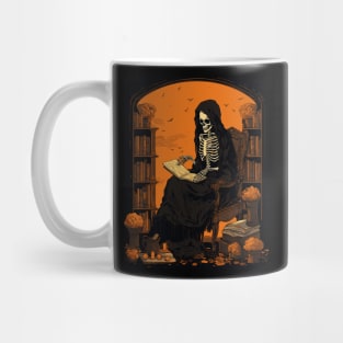 Halloween Reader Librarian Skeleton Reader Bookish Mug